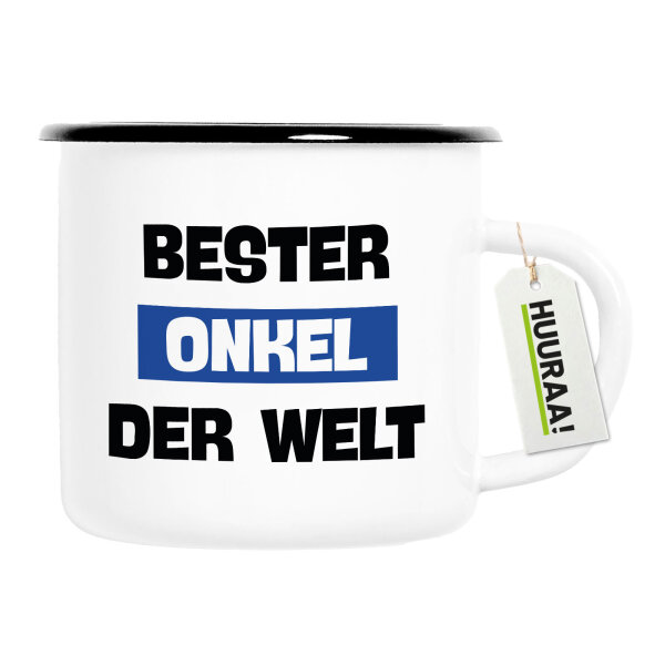 Emaille Tasse Bester Onkel der Welt 300ml Vintage Emaille Becher