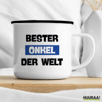 Emaille Tasse Bester Onkel der Welt 300ml Vintage Emaille Becher