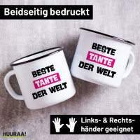 Emaille Tasse Beste Tante der Welt 300ml Vintage Emaille...