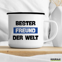 Emaille Tasse Bester Freund der Welt 300ml Vintage Emaille Becher