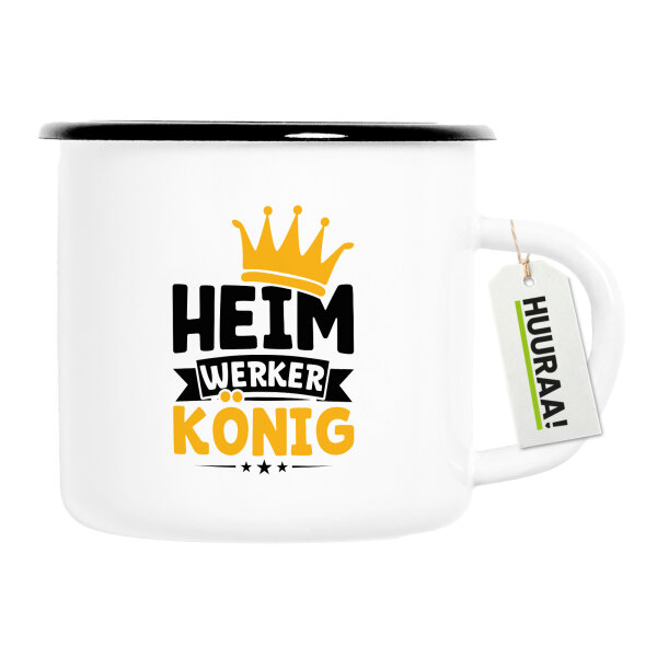 Emaille Tasse Heimwerker König 300ml Vintage
