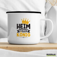 Emaille Tasse Heimwerker König 300ml Vintage Emaille Becher