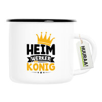 Emaille Tasse Heimwerker König 300ml Vintage