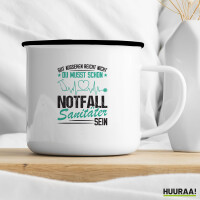 Emaille Tasse Gut aussehen reicht nicht musst schon Notfallsanitäter sein 300ml Vintage Emaille Becher