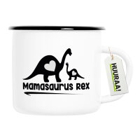 Emaille Tasse Mamasaurus Rex Dinosaurier 300ml Vintage