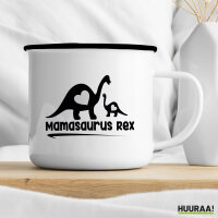 Emaille Tasse Mamasaurus Rex Dinosaurier 300ml Vintage