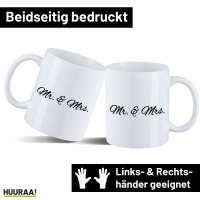 Kaffeetasse Mr. & Mrs. Schriftzug 330ml