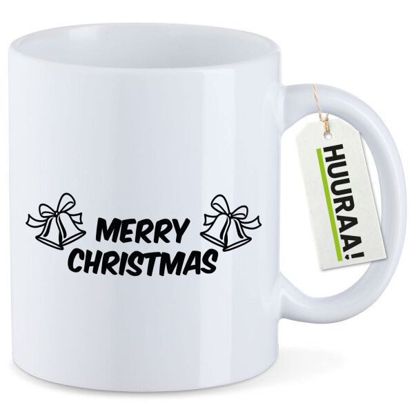 Kaffeetasse Merry Christmas Glocken 330ml