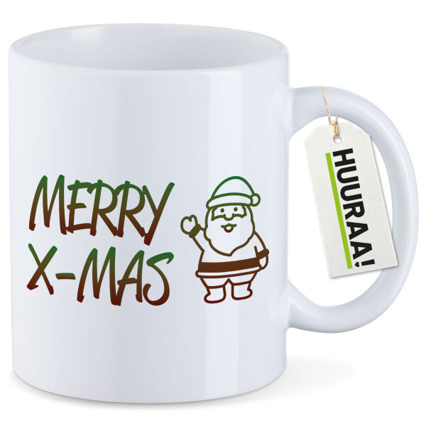 Kaffeetasse Merry X-Mas Weihnachtsmann 330ml