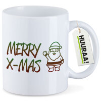 Kaffeetasse Merry X-Mas Weihnachtsmann 330ml