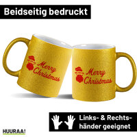 Glitzertasse Ho Ho Ho Santa Merry Christmas 330ml