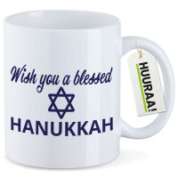 Kaffeetasse Wish blessed Hanukka Schriftzug 330ml
