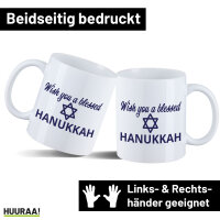 Kaffeetasse Wish blessed Hanukka Schriftzug 330ml