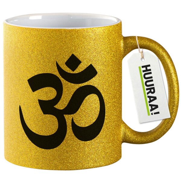 Glitzertasse Om Symbol 330ml