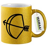 Glitzertasse Schütze Sternzeichen Symbol 330ml