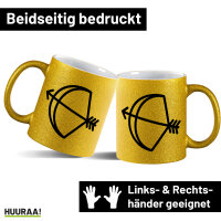 Glitzertasse Schütze Sternzeichen Symbol 330ml