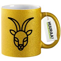 Glitzertasse Steinbock Sternzeichen Symbol 330ml