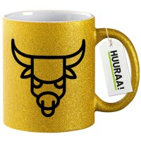 Glitzertasse Stier Sternzeichen Symbol 330ml