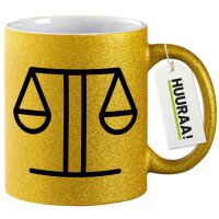 Glitzertasse Waage Sternzeichen Symbol 330ml
