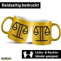 Glitzertasse Waage Sternzeichen Symbol 330ml