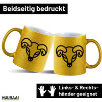 Glitzertasse Widder Sternzeichen Symbol 330ml