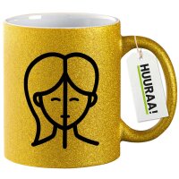 Glitzertasse Zwillinge Sternzeichen Symbol 330ml