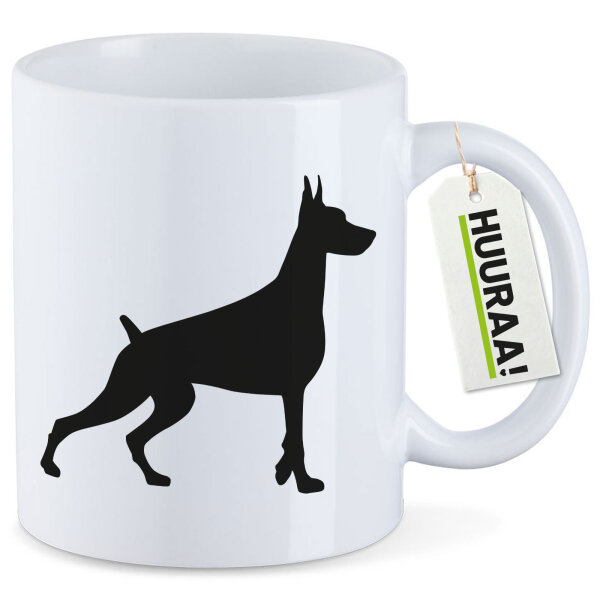 Kaffeetasse Dobermann Silhouette 330ml