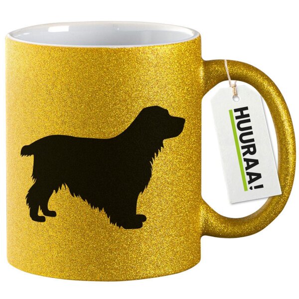 Glitzertasse English Cocker Spaniel Silhouette 330ml