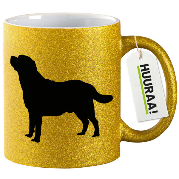 Glitzertasse Labrador Retriever Silhouette 330ml