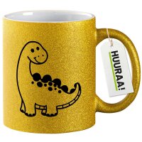 Glitzertasse Apatosaurus  Dinosaurier 330ml
