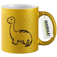 Glitzertasse Brontosaurus Dinosaurier 330ml