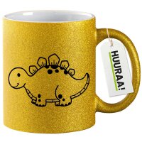 Glitzertasse Stegosaurus Dinosaurier 330ml