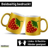 Glitzertasse Erdbeere Strawberry 330ml