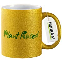 Glitzertasse Plant Based Blätter 330ml