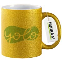 Glitzertasse YOLO you only live once 330ml