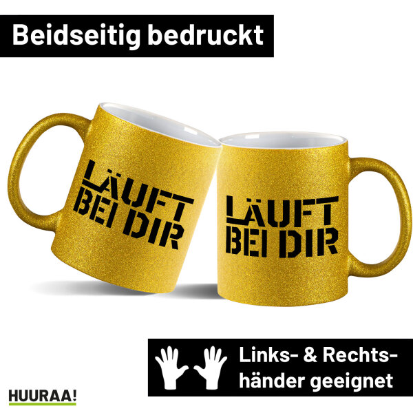 Glitzertasse Läuft bei dir Jugendwort 330ml