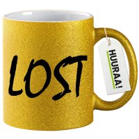 Glitzertasse Lost Jugendwort 330ml