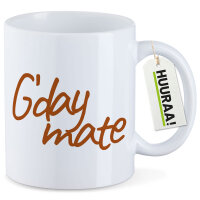 Kaffeetasse G`day mate Spruch 330ml