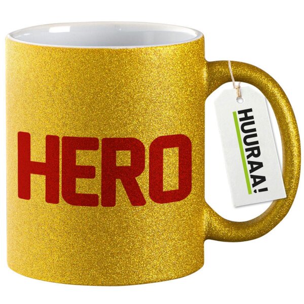 Glitzertasse Hero Held 330ml