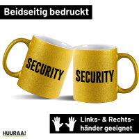 Glitzertasse Security Schriftzug 330ml