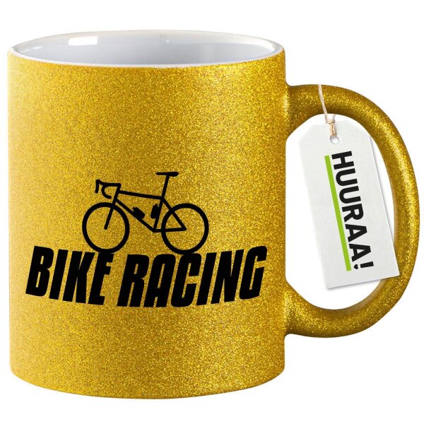 Glitzertasse Bike Racing Fahrrad 330ml