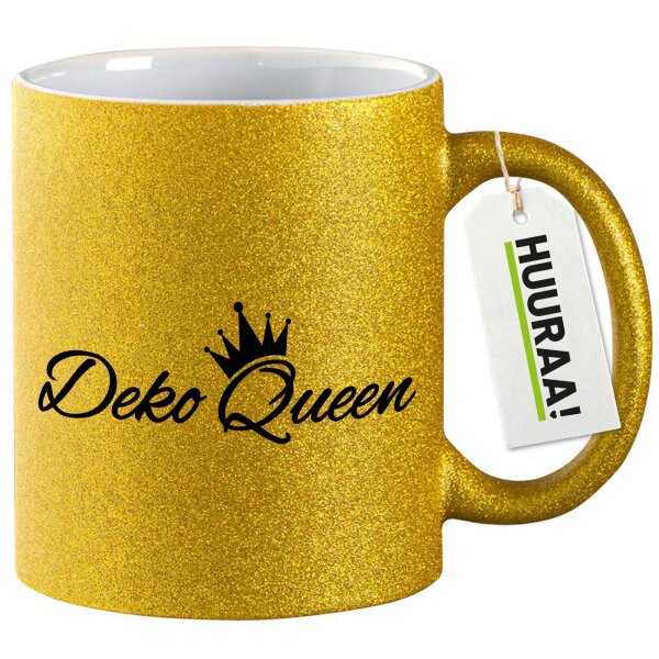 Glitzertasse Deko Queen Krone 330ml