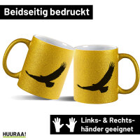 Glitzertasse Eagle Silhouette  Adler 330ml