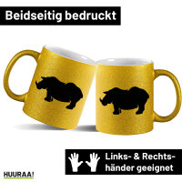 Glitzertasse Nashorn Silhouette 330ml