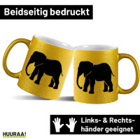 Glitzertasse Elefant Silhouette 330ml
