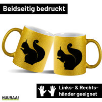 Glitzertasse Eichhörnchen Silhouette 330ml