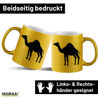 Glitzertasse Dromedar Kamel Silhouette 330ml