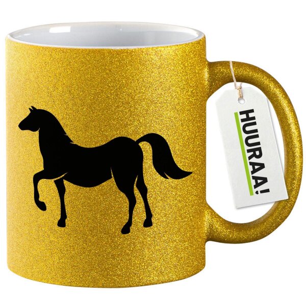 Glitzertasse Pferd Silhouette 330ml
