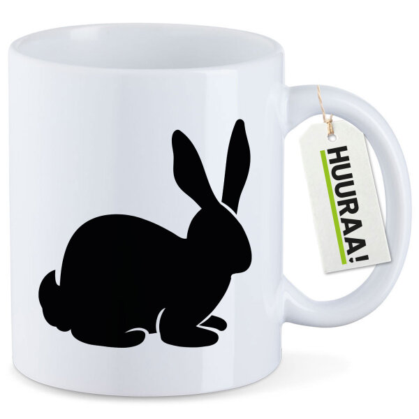 Kaffeetasse Hase Kaninchen Silhouette 330ml