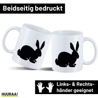 Kaffeetasse Hase Kaninchen Silhouette 330ml